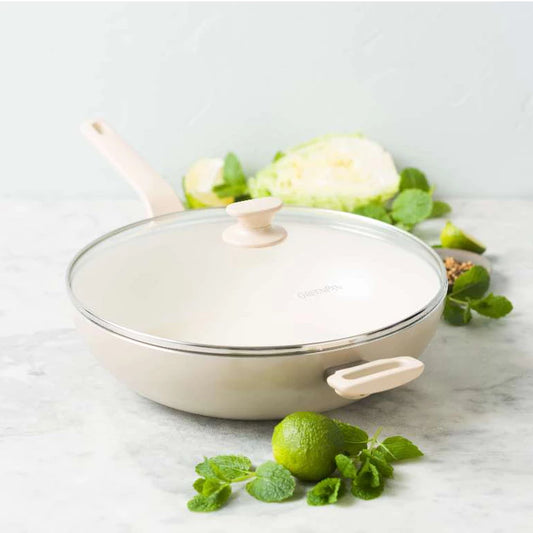 Chảo chống dính GreenPan Essence 32cm lòng sâu có nắp
