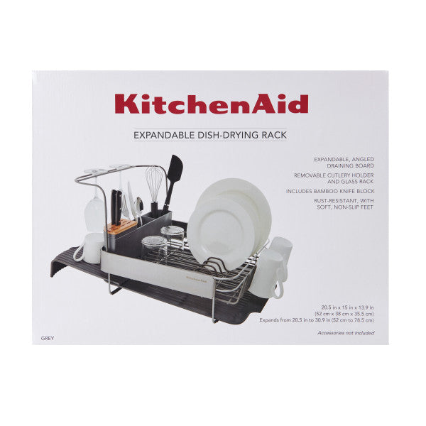 Kệ úp chén thông minh KitchenAid (Điều chỉnh mở rộng, Màu Xám Than)